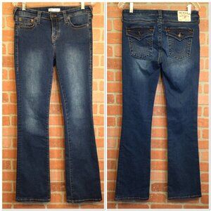 True Religion Becca Mid Rise Bootcut Jeans Dark Wash Womens Size 30 Stretch